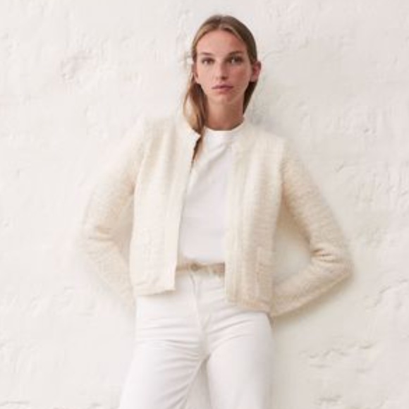 Sandro Sweaters - NWT Sandro Crepide Tweed Highneck Cardigan Size 3